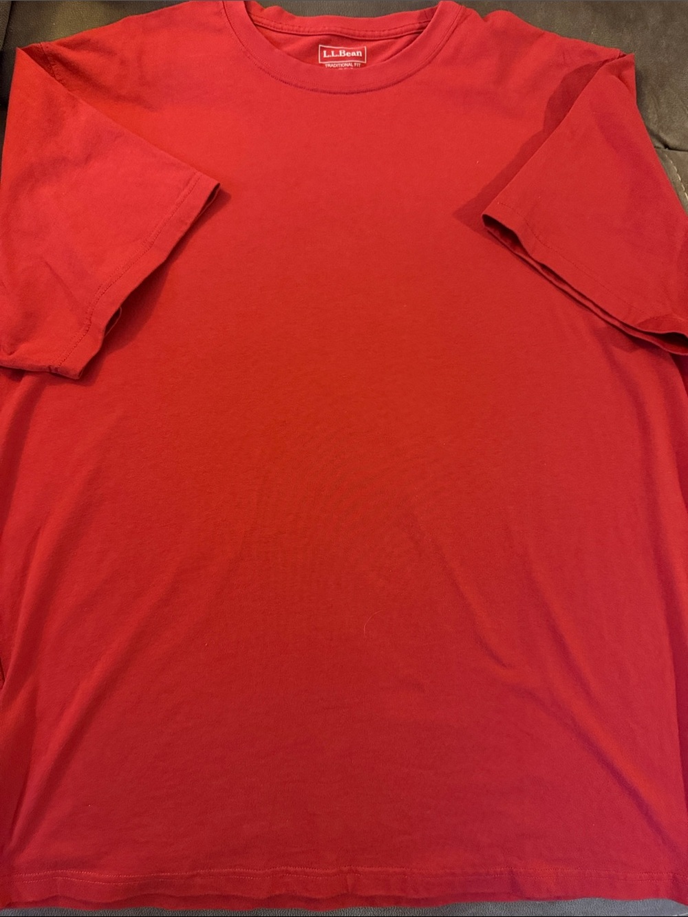L.L.Bean Bright Red Short-Sleeve Crewneck - Picture 3 of 3